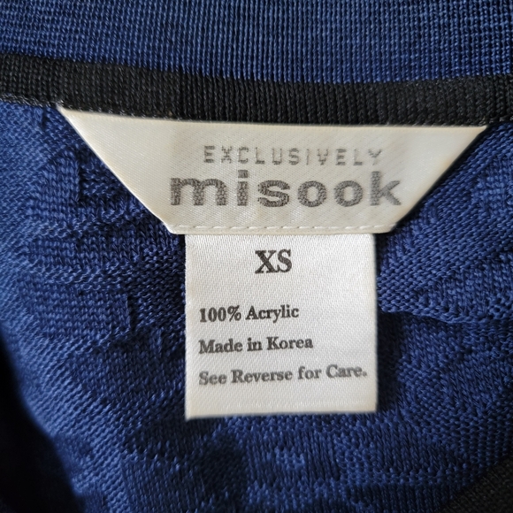 Vintage Misook Knit 4-Button Jacket Floral Navy Black Women’s XS - Picture 4 of 4